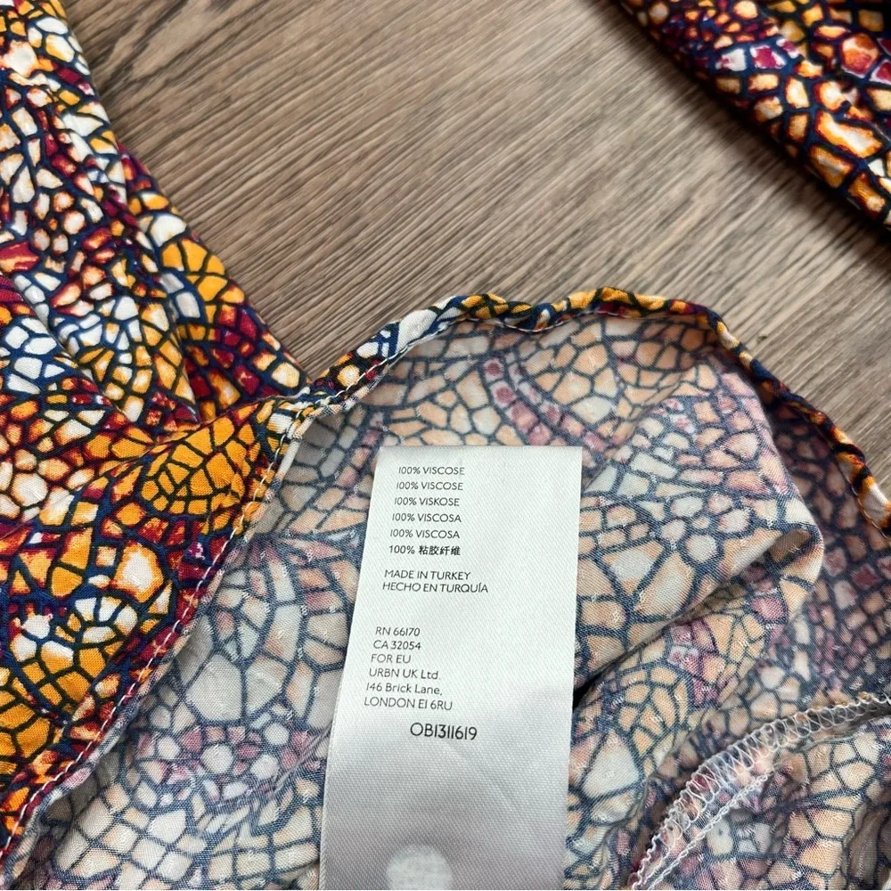 Anthropologie Maeve Kaleidoscope Mosaic Print Blouse Size Medium Boho V Neck Top - Picture 8 of 10